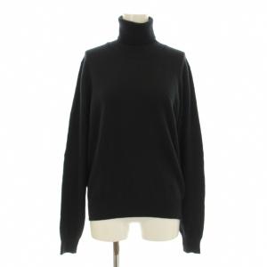 ニット セーター 長袖 タートルネック エルボーパッチ ウール M 黒 ブラック S51HA1161 S17846