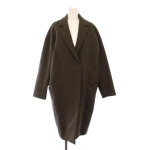 チェスターコート アウター ロング丈 ウール ワンカラー F カーキ タグ付き 16020500402030