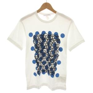 フェイスドットT Face Dot Tee Tシャツ カットソー 半袖 プリント M 白 ホワイト 青