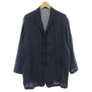 カンフージャケット チャイニーズジャケット アウター S 紺 ネイビー /YT