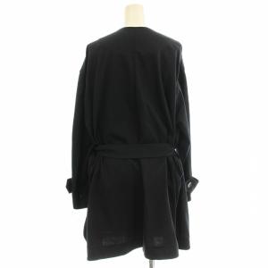 Spick&Span 23SS カルゼジャージーノーカラーハーフコート 23020200201010 ベルト付き 36 ネイビー