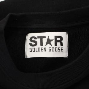 GOLDEN GOOSE スウェット トレーナー 長袖 クルーネック ストレッチ ロゴ プリント ワンカラー S 黒 ブラック /BB