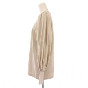 Lisiere L'Appartement カットソー 長袖 クルーネック ストレッチ 無地 F ベージュ タグ付き /BB