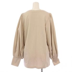 Lisiere L'Appartement カットソー 長袖 クルーネック ストレッチ 無地 F ベージュ タグ付き /BB