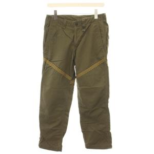 チノパン パンツ ジップフライ イエローステッチ M カーキ 黄 イエロー RER-020 /YT
