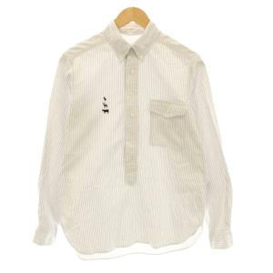 B.D. Pullover ボタンダウンプルオーバーシャツ カジュアルシャツ 長袖 ストライプ柄 ロゴ