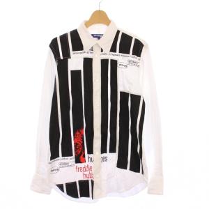 AD2015 シャツ 長袖 プリント ロゴ S 白 WP-B050 /KH