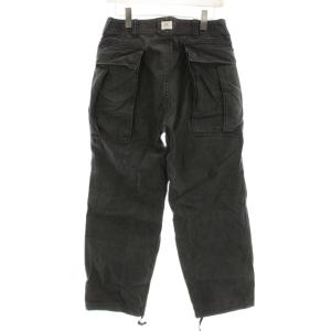 SASSAFRAS ワークパンツ ミリタリー ワイド ボタンフライ コットン S 黒 ブラック /KU