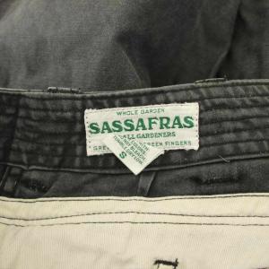 SASSAFRAS ワークパンツ ミリタリー ワイド ボタンフライ コットン S 黒 ブラック /KU
