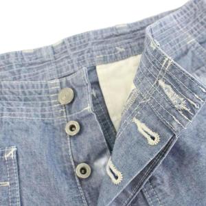 SASSAFRAS フォールリーフパンツ FALL LEAF PANTS ショートパンツ ハーフパンツ ボタンフライ S 水色