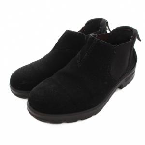 サイドゴアブーツ ショート シューズ スエード 4 ブラック /YM