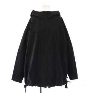 23AW メモリータフタフードブルゾン ジャケット アウター ジップアップ フード バイカラー M 黒