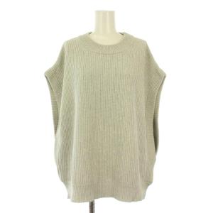 リブニット ノースリーブ クルーネック オーバーサイズ 無地 F ライトグレー /BB JS