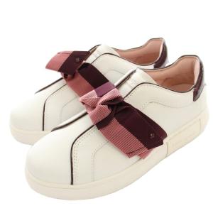 Lexi K9542 スニーカー スリッポン レザー リボン US6.5 白 ピンク /G