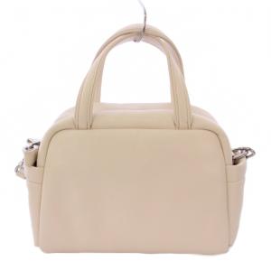kate spade new york パフド レザー サッチェル ハンドバッグ 2WAY ショルダーバッグ ロゴ ワンカラー 白 ホワイト KF871
