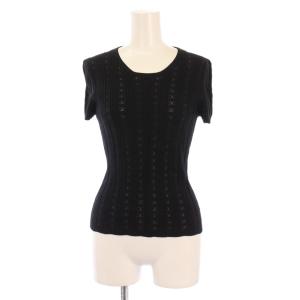 ニット トップス 薄手 ココマーク 38 ブラック
