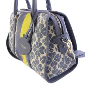 kate spade new york スペードフラワージャカードストライプミディアムサッチェル 2WAY ボストンバッグ ハンドバッグ ショルダーバッグ