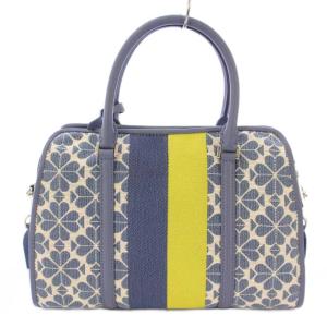 kate spade new york スペードフラワージャカードストライプミディアムサッチェル 2WAY ボストンバッグ ハンドバッグ ショルダーバッグ
