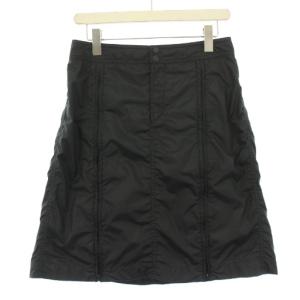 フレアスカート ひざ丈 ジップフライ ワンカラー 2 黒 ブラック /BB