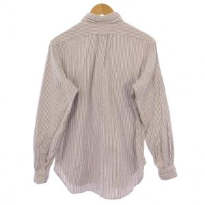 Mountain Research ボタンダウンシャツ カジュアル プルオーバー 長袖 レギュラーカラー ハーフボタン アニマル刺繍 ストライプ柄