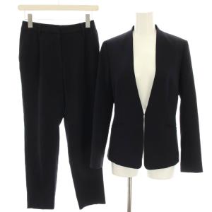 スーツ ストレッチダブルクロスカラーレスジャケット ノーカラージャケット テーパードパンツ スラックス