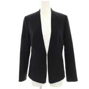 PLST スーツ ストレッチダブルクロスカラーレスジャケット ノーカラージャケット テーパードパンツ スラックス