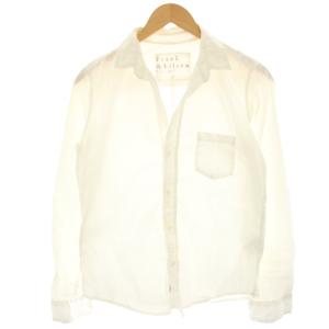 オープンカラーシャツ ブラウス 長袖 S 白 ホワイト 411070008-1110 /HN