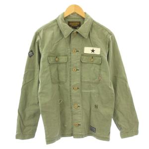 NEIGHBORHOOD SAVAGE BDU C-SHIRT-LS ミリタリーシャツ 長袖 レギュラーカラー ワッペン ダメージ加工