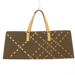 ハンドバッグ 長方形 バイカラー 茶 ブラウン ベージュ /BB