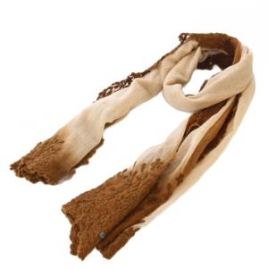 ストール シアー シースルー バイカラー 茶 ブラウン ベージュ /BB