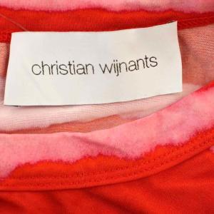 christian wijnants ストレッチ カットソー タイダイ柄 長袖 ロンT S 赤 ピンク /G