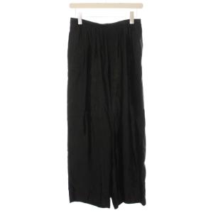 サテンパンツ ワイド 36 ブラック