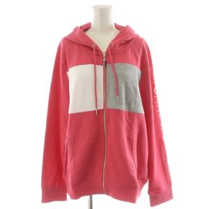 パーカー ジップアップ ロゴ L ピンク グレー J11E0479 /AN52