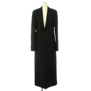 23AW ライトダブクロスショールカラーコート アウター ロング丈 ワンカラー F 黒 ブラック 22083408108