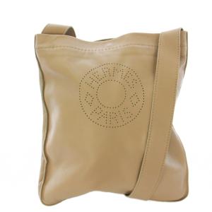 クルードセル ショルダーバッグ レザー パンチング ベージュ
