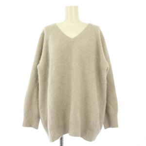 ニット セーター 長袖 Vネック ストレッチ ウール カシミヤ混 38 グレー /BB