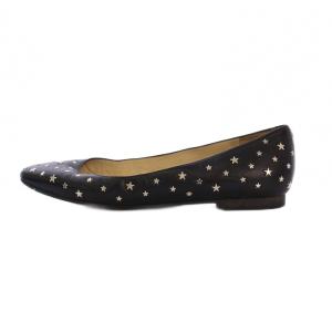 JIMMY CHOO スタースタッズフラットシューズ パンプス フラット スクエアトゥ レザー 36 黒 /BM