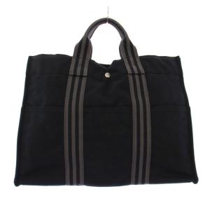 HERMES フールトゥMM トートバッグ ブラック グレー