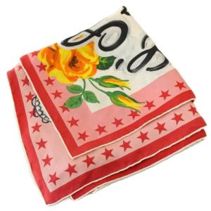 GUCCI スカーフ 花柄 シルク 大判 赤 ピンク /G OH