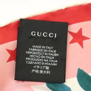GUCCI スカーフ 花柄 シルク 大判 赤 ピンク /G OH