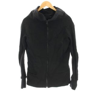 スタンドカラージャケット ジップアップ ブルゾン ウール サイドホール 1 黒 ブラック /HN