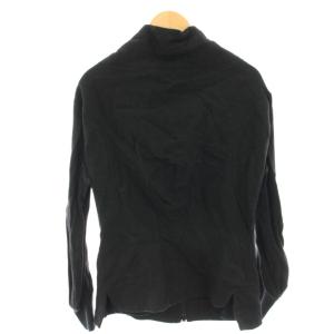 Yohji Yamamoto スタンドカラージャケット ジップアップ ブルゾン ウール サイドホール 1 黒 ブラック /HN