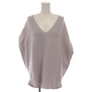 20SS コットンストレッチ コクーンVネックプルオーバー ニット ラベンダー 20080900723010