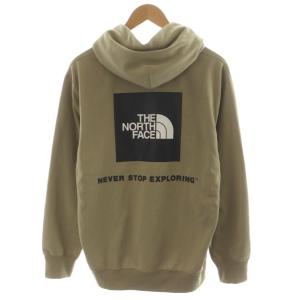 THE NORTH FACE スクエア ロゴ フーディ SQUARE LOGO HOODIE パーカー プルオーバー プリント L カーキ