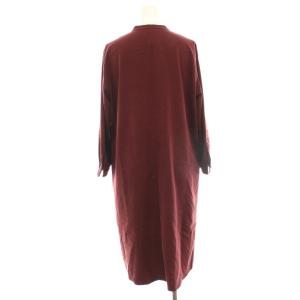 23区 ワンピース ひざ丈 七分袖 スリットネック 38 ボルドー OPWOHA0308 /HN