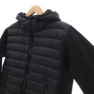 MEN'S BIGI 美品 ハイブリッドダウンパーカ ニット 2 黒 ブラック /UO