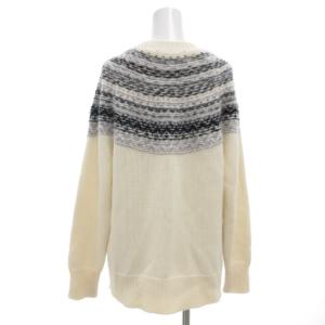 23区 22AW フェアアイル ニット セーター 長袖 アルパカ混 38 グレー 白 ホワイト KRWONW0561