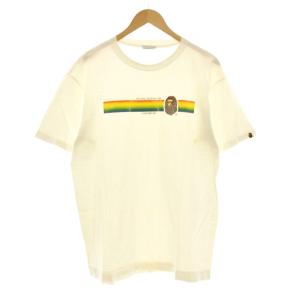 Tシャツ カットソー 半袖 クルーネック プリント L 白 ホワイト 035772252 /KU