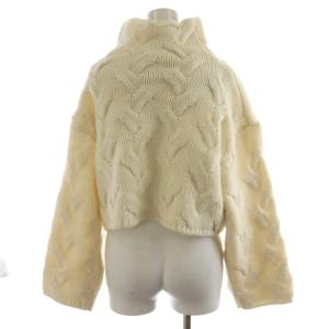 Spick&Span ニット セーター 長袖 ケーブル編み ハイネック アルパカ混 F 白 ホワイト 19-080-200-4810-4-0
