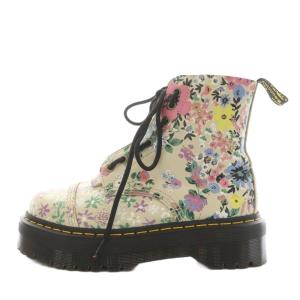 Dr.Martens sinclair ジャングル ショートブーツ レースアップ 花柄 レザー UK6 マルチカラー ベージュ